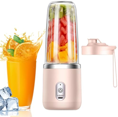 Portable Juicer | Electric Blender | Rechargeable Juicer Blender for Smoothies, Shakes, Fruit Juice, Travel, Gym, Office, Outdoor Use – Usb Charging Mini Mixer with Easy Cleaning