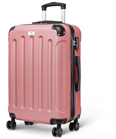 LUGG 24 Inch Suitcase Hard Shell Case 4 Wheel Travel Bag Lightweight ABS Material with TSA Lock Approved for Travel with easyJet, British Airways, RyanAir, Virgin Atlantic, Emirates (67x26x44cm)