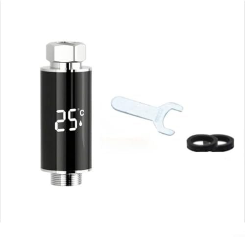 LED-Anzeige, Wasserthermometer, digitales Duschthermometer mit LED-Display und wasserbetriebenem Design für Badezimmer-Wasserhahn, 1,27 cm (B)