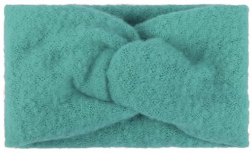 styleBREAKER Damen Feinstrick Stirnband Twist Knoten Winter, Petrol | Eng anliegendes Polyacryl-Gewebe für 49-54 cm Kopfumfang (auch Kinder), schützender Mützen-Ersatz, 30°C Maschinenwäsche.