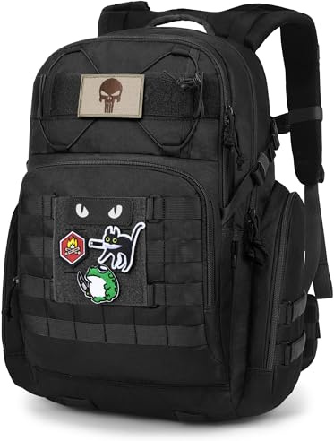 Mardingtop 40L Taktischer Rucksack Militär Rucksack Herren mit Patches, Molle Rucksack für Outdoor Camping Wandern Reisen Arbeit