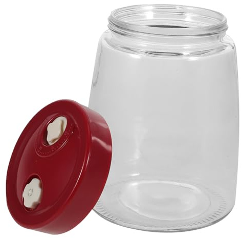 DOITOOL Tarro de Fermentación de Vidrio Hermético 1400ml para Cocina | Frasco Transparente Multiusos, Apto para Vino y Encurtidos, Uso en Comedor y Dormitorio