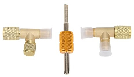 Mtlavishness /4-Zoll-Messing-Ventil-T-Adapter Schnellkupplungs-Zugangsanschluss für HVAC-Kältemittel-Vakuummeter R22 R12 R134a Reparaturwerkzeug für Klimaanlagenleitungen mit /4
