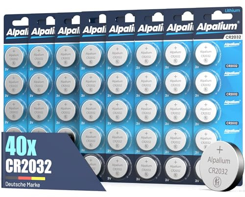 CR2032 Batterien Knopfzellen 40 Stück Lithium 3V kompatibel mit Airtag, Smarthome, Uhr, Autoschlüssel, Fernbedienung, medizinische Geräte, Fitnesstracker