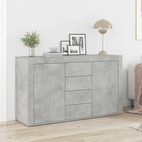 QZZCED Vitrine aus Beton, modern, minimalistisch, mit großem Stauraum und funktionalem Design, für Wohnzimmer, 120 x 36 x 69 cm, Sperrholz