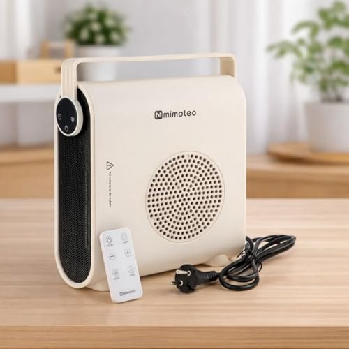 M mimotec – Chauffage soufflant céramique électrique White Hearth 2000W, silencieux <60 dB, avec télécommande, protection contre la surchauffe, chauffage d’appoint portable pour intérieur
