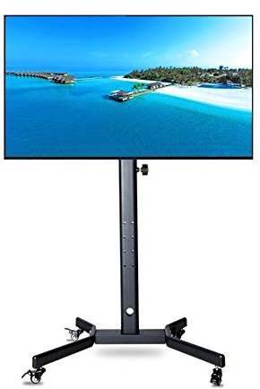 Tragbarer TV-änder, universeller drehbarer Boden-TV-änder für die meisten 32-52-Zoll-LCD-LED-OLED-Plasma-Flat-Curved-Fernseher, höhenverstellbar mit Kabelmanagement, max. VESA 400 x 400 mm