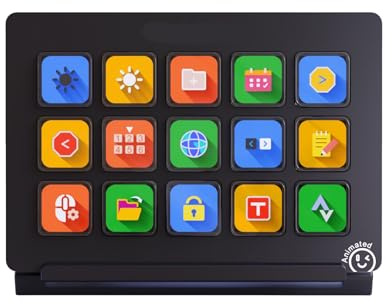 Vdaxvme Ai Tastiere Stream Controller con 15 tasti di collegamento per live streaming per più app per piattaforme Gaming Content Stream Controller Deck