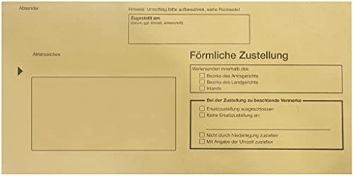 RNKVERLAG 2045/100 - Zustellungsumschlag innerer DIN Lang ohne Sichtfenster, Recycling gelb, 80 g/m², 1 Packung à 100 Stück