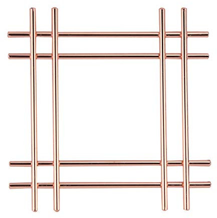APOLLO Cross Trivet Copper 20Cm Silver Kitchen Utility Home New, Multi-Colour, 20x1.6x20