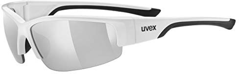 uvex sportstyle 215 - Sportbrille für Damen und Herren - starker Schutz vor Sonnenstrahlung - druckfreier Sitz & perfekter Halt - white black/silver - one size