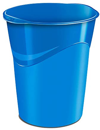 CEP Gloss Papierkorb 280G Ozeanblau (14l), 280G BLUE, weiß