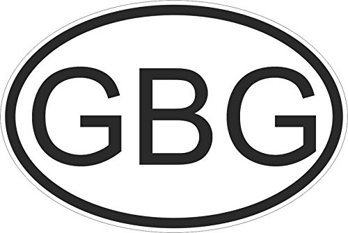 Flag Stickers oval Country code guenesey gbg Car Motorcycle