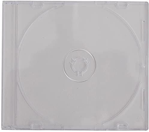 100 x Dragon Trading Clear Slim 5.2mm CD DVD Blu Ray Disc Case Slimline Jewel Cases for 1 Disc With Clear Back (Pack of 100)