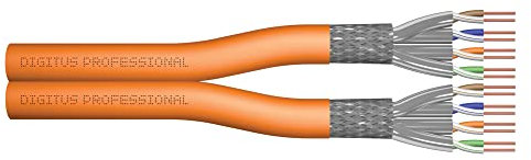 DIGITUS 500 m Cat 7 Netzwerkkabel - S-FTP (PiMF) Duplex - BauPVO Dca - LSZH Halogenfrei - 1200 MHz Kupfer AWG 23/1 - PoE+ Kompatibel - LAN Kabel Verlegekabel Ethernet Kabel - Orange