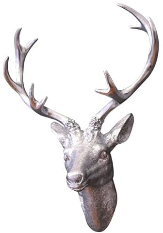 Wanddeko Hirschkopf, silber/versilbert mit Blattmetall - ein besonderes Geschenk