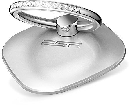 ESR Handyring Handy Finger Halterung 360 Grad Smartphone Fingerhalter Ständer für iPhone/iPad/Galaxy S10 / Huawei P20 / Mate20 - Silber
