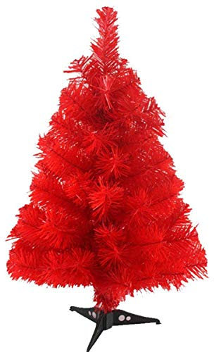 Fouriding 60cm Albero di Natale artificiale PVC Decorazione di Natale Christmas Tree, Rosso