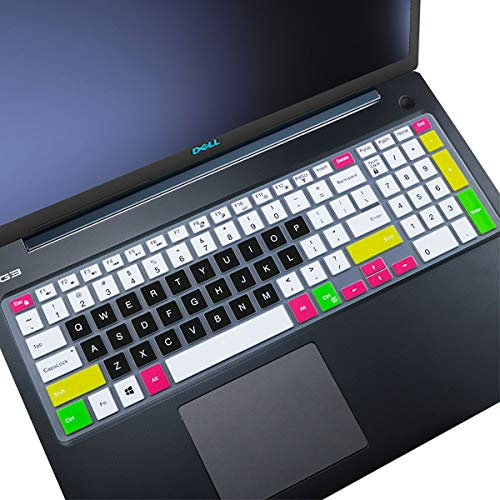 MUBUY Tastaturabdeckung für Dell Inspiron 15 3000 5000 Series,New Inspiron 17 3000 Series,Insprion 17 7786,Dell G3 15 17 Series,New Dell G5 15 Series,Dell Gell Gell Gell 7 15 Serie 17,Candy Black