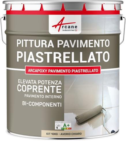 Vernice per pavimenti in piastrelle Beige - Resina epossidica per pavimenti piastrellati - Arcapoxy per pavimenti in piastrelle - Avorio Chiaro - RAL 1015 - ARCANE INDUSTRIES