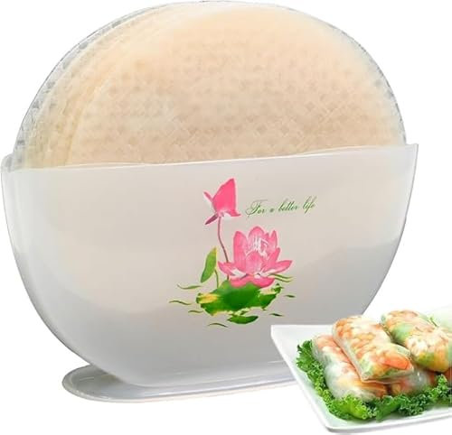 TANISA Rice Paper Water Bowl – Rice Paper Holder for Spring Rolls, Summer Rolls, Egg Rolls- Roll/Fresh Spring Roll Kit – 10.2 inch (Rice Paper NOT Included)