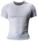 Herren Fest Kompression Grundschicht Kurzarm T-Shirt Bodybuilding Tops Polyester und Spandex Weiß L