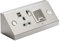 Knightsbridge Power Station - 13A Socket with Twin USB (2.4A) and 3W Bluetooth Speaker,Twin 13a + USB + bt spkr,Stainless Steel,SKR0014