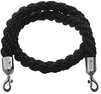Flexibarrier Absperrkordel -Standard- 1,5 m Kordel (Rot, Schwarz) (Schwarz-Silber)