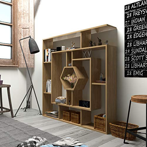 DECOROTIKA 53 Labrina Geometric Bookcase for Home & Office (Sapphire)