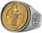ForFox Kupfer und Titan Edelstahl Heiliger Benedikt Medaille Ring mit Kreuz Exorzismus Ring Siegelring Katholischer Schmuck für Herren Damen Größe 56