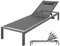 RS Trade® Exclusive 'Monaco Outdoor Aluminium Sonnenliege (bis 160 kg belastbar) mit reißfester Textil Bespannung und 5-Fach Verstellbarer Lehne und Rollen, Alu Gartenliege inkl. Nackenrolle, Grau
