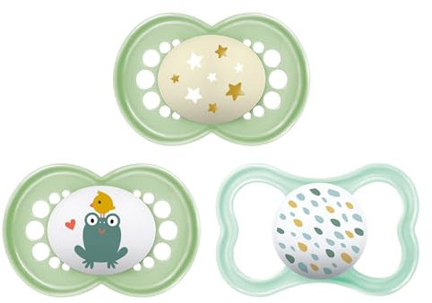 MAM Variety Pack Baby Schnuller, Enthält 3 Arten von Schnullern, Nippelform hilft dabei, eine gesunde Mundentwicklung zu fördern, 3 Stück (1 Stück)