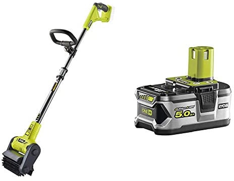 Ryobi RY18PCB-0 ONE+ Patio Cleaner with Scrubbing Brush (Bare Tool), 18 V & RB18L50 ONE+ Lithium+ 5.0Ah Battery, 18 V