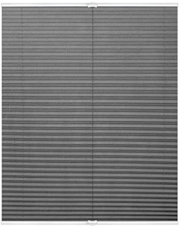 Lichtblick Plissee Blickdicht ohne Bohren Hellgrau 55 cm x 130 cm (B x L) | Plissee Klemmfix, verspannt, lichtdurchlässig, Uni, mit eleganter Crushed Optik, Montage ohne Bohren, Mit Lichtfilter