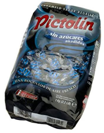 CARAMELO SABOR REGALIZ SIN AZUCARES AÑADIDOS PICTOLIN BOLSA 1 KG