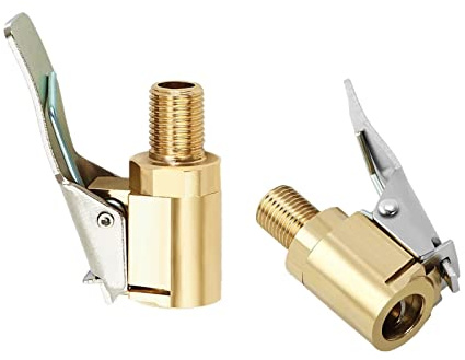 LDCRE Tire Air Chuck with Clip Adapter, Brass Lock Tire Inflator Nozzle Adapter, No Leaking, Tire Chucks for Vehicle Inflator Compressor Pump,