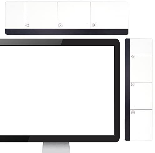 GORGECRAFT 2Pcs Screen Memo Board Clear Computer Monitor Side Panel Acylic Message Sticky Note Holder Top Mount Notepad for Cabinets Desk Office Home Computer Supplies, Left and Right