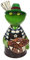 Lenzbach Zaunhocker Frosch mit Brezzel Bayern 21 cm Figur aus Blech Metall Garten Deko Garten Balkon Dekofigur Pfostenhocker Bavaria Oktoberfest
