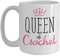 Giftme Crochet Queen Birthday, Christmas Coffee Tea Mug Unique 11oz White Ceramic Mug.