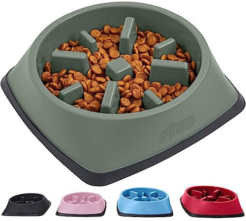 Gorilla Grip Slow Feeder Dog Bowls, Interactive Puzzle Toy for Dogs and Cats Food Training, Keeps Pets Busy and Prevents Puppy Overeating, Large, Small Breeds, 100% BPA Free, 1 Cup Sage Green