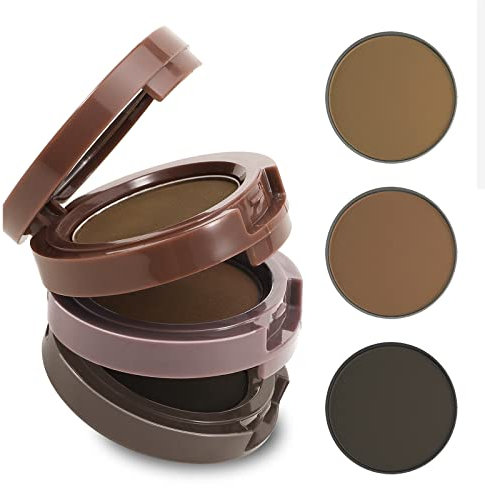 Boobeen 3 Farbe Augenbrauenpuder Palette, Wasserdichtes Puder Augenbrauen Makeup, Brow Definer Powder Eyebrow Filler zum Formen der perfekten Braue
