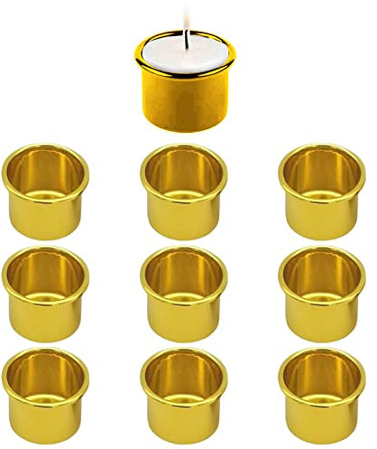 Klein Metall Kerzenhalter, Kerzeneinsatz, Kerzentüllen Für Stabkerzen, Stabkerzenhalter, Kerzeneinsatz Tafelkerzen, Kerzenhalter Stabkerze, Stabkerzen, Golden,10 Stück Für Stabkerzen Deko Wohnzimmer