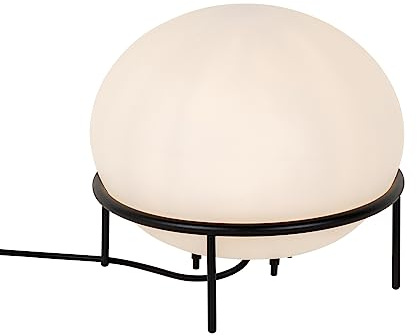 Qazqa Design außen Tischleuchte für den Garten - Jannie - Schwarz, max. 23W, Geeignet für LED, 29cm, IP65, Rund