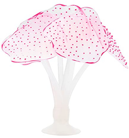 VOCOSTE Silicone Glowing Aquarium Simulation Coral with Sucker, Pink, 1Pcs