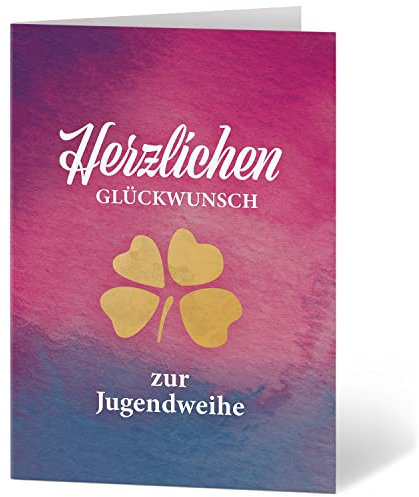 Einladungskarten Manufaktur Hamburg XXL Glückwunschkarte A4 zur Jugendweihe - große Karte mit Umschlag Jugendfeier Grußkarte für Jungen und Mädchen Motiv 3