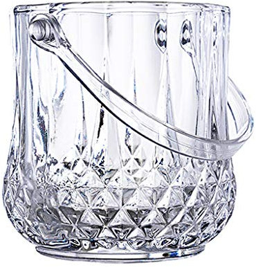 Seau à Glace élégant Seau à Glace en Cristal avec poignées Seau à vin Seau en Verre sûr et Parfait pour Votre Bar à la Maison Seau à Glace isolé (