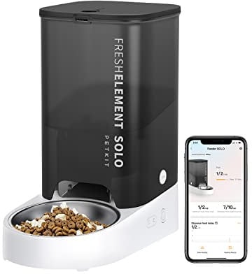 PETKIT Futterautomat Katze, 3L Katzen Futterautomaten,Automatischer Futterspender für Katze und Hund, 1-10 Mahlzeiten/Tag, 1-15 Tag,304 Edelstahlschüssel,Fresh Lock-Technologie