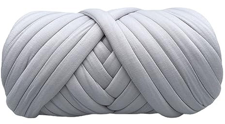 BICI Sperriges Strickgarn, Dicke Wolle Zum Häkeln,100g/250g/500g/1000g Sperrige Armstricken Wolle Super Chunky Garn Sperriges Vorgarn Für Armstricken, Häkeln Filzen, Teppiche Decke (hellgrau,1000g)