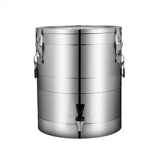 ZMIN Dispensador de bebidas con aislamiento de doble capa, termo de acero inoxidable para agua caliente/tarro de té, cubo de hielo, utilizado para el hogar, negocios, oficina,A,40L