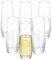 NUPTIO Champagne Verre Cadeau Mariage: Ensemble de 6 200mL Couple Flute Anniversaire Fiancailles Glasses Noce Maison Strass Gift Demoiselle D'honneur Bridesmaid Clair
